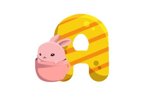 Cute Easter Egg Alphabet a Illustrations: Graphics for Crafters