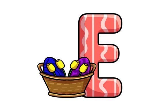 Cute Easter Egg Alphabet E Illustrations Review for Graphics & Publishing