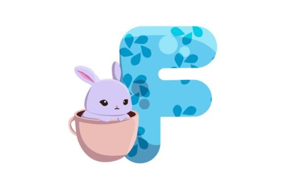Cute Easter Egg Alphabet F Illustrations for Branding Graphics
