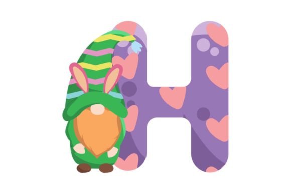 Cute Easter Egg Alphabet H: Illustrations & Graphics