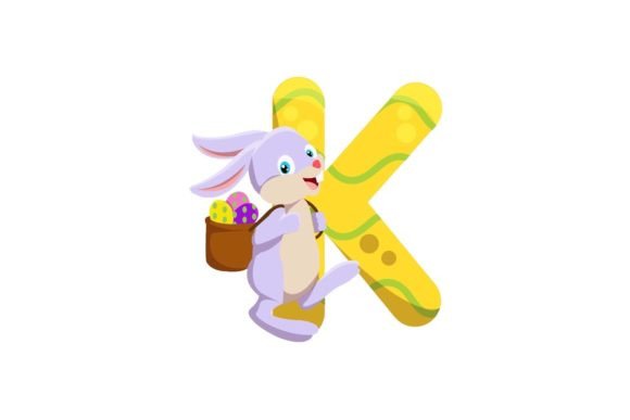 Cute Easter Egg Alphabet K Illustrations Graphics for Branding