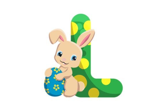 Cute Easter Egg Alphabet L Illustrations Graphics