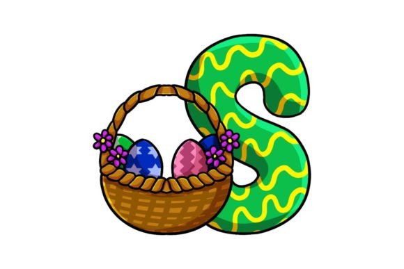 Cute Easter Egg Alphabet S Illustrations and Graphics