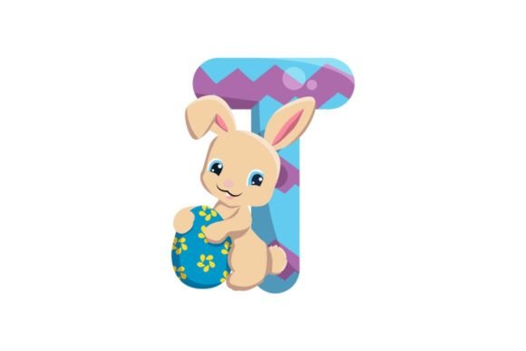 Cute Easter Egg Alphabet T Illustrations: Graphics & Illustrations