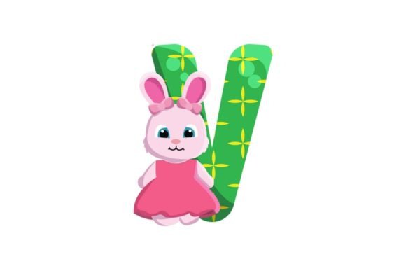 Cute Easter Egg Alphabet V Illustrations: Graphics Review