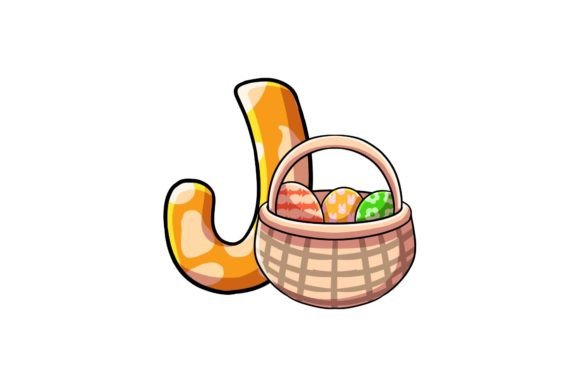 Easter Egg Alphabet J Illustrations: A Graphics Asset for Sellers