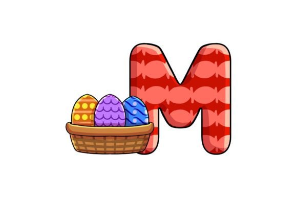 Easter Egg Alphabet M Illustrations & Graphics for Crafters