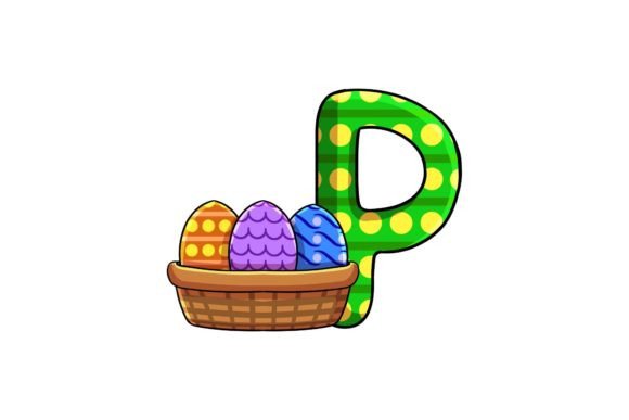 Easter Egg Alphabet P Graphics and Illustrations Review