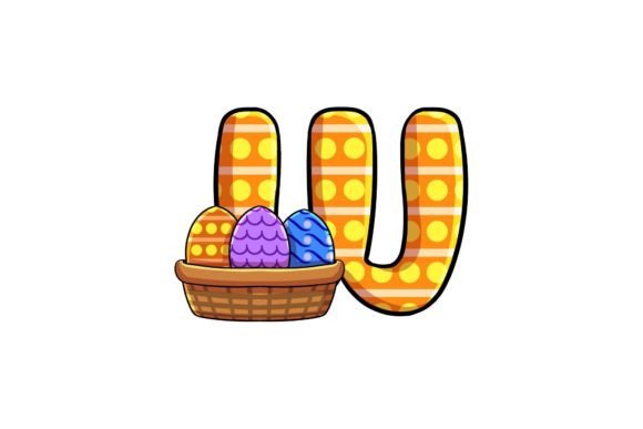 Easter Egg Alphabet W Illustrations: Graphics & Illustrations