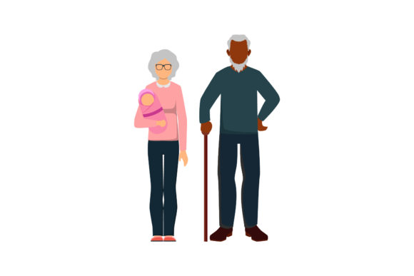 Families Family Member Illustrations for Editorial Graphics