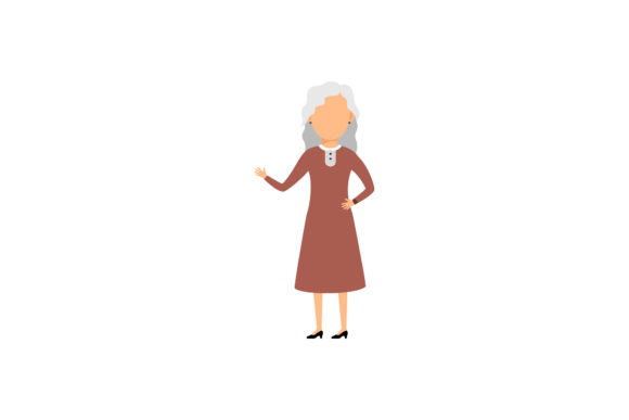 Family Set Grandma Illustrations for Creative Graphics