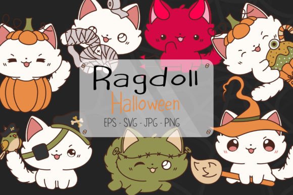 Halloween Ragdoll Cat Graphics & Illustrations