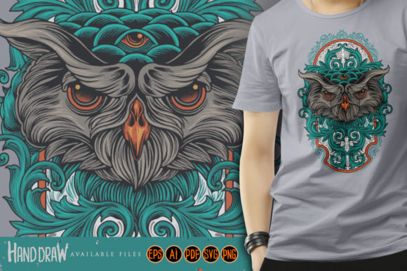 Head Owl Ornaments Illustrations Clipart Graphics