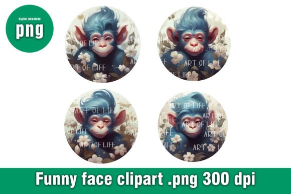 Illustrations Funny Monkey Face – Real Talk for Embroidery
