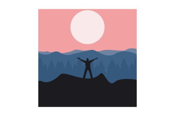 Illustrations View Man Hill – Real World Embroidery Test
