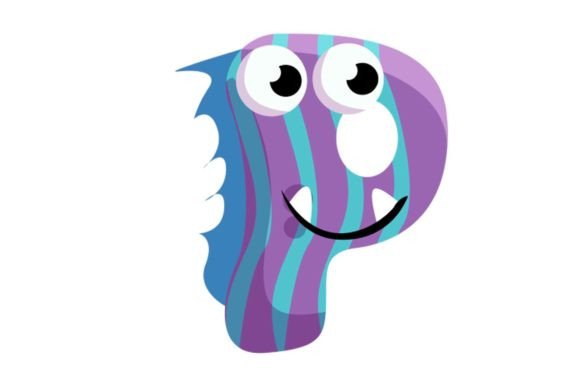 Kids Monster Alphabet P Graphics and Illustrations