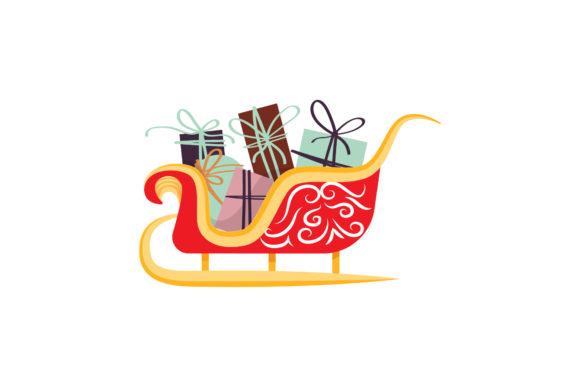 Santa Sled Illustrations and Graphics for Design