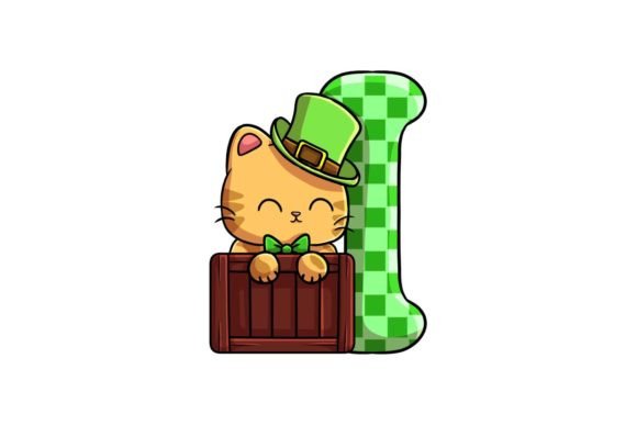 St Patrick Cat Alphabet I Illustrations