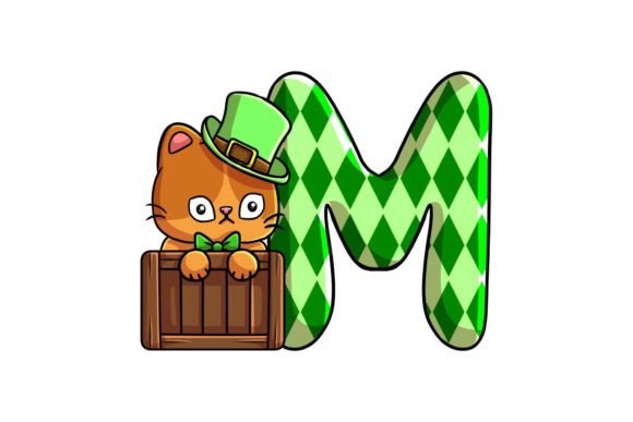 St Patrick Cat Alphabet M Illustrations & Graphics Review