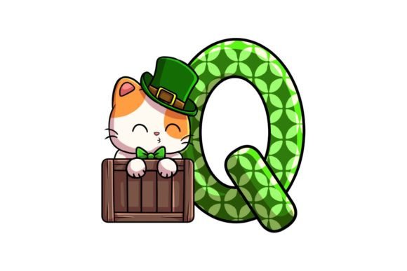 St Patrick Cat Alphabet Q Illustrations Graphics Review