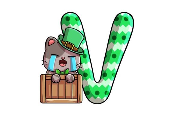 St Patrick Cat Alphabet V Illustrations: Graphics for Local Brands