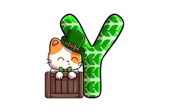 St Patrick Cat Alphabet Y Illustrations Review for Branding