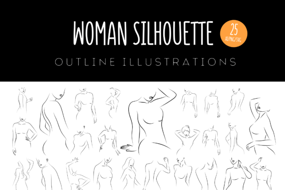 Woman Silhouette Outline Illustrations – Graphics & Commercial Use